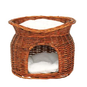 Panier osier chat lionto Panier en Osier
