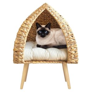 Panier osier chat Pyramid Tressée à la Main Pyramid élevée 41x41x60 cm