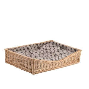 Panier osier chien e-wicker24 Rectangulaire Beige